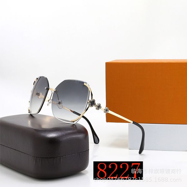 2024Designer Mens Novos óculos de sol da moda transfronteiriça para mulheres Europa e os Estados Unidos Trend Green Dark Retro Glasses Ladies