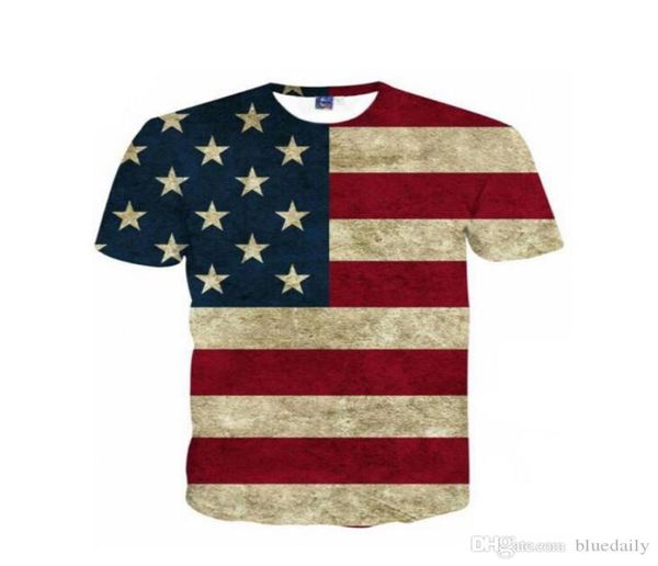 USA Flag Tshirt Uomo Donna Sexy 3d Maglietta Stampa a righe Bandiera americana Maglietta da uomo Estate Top Tees Plus 3XL 4XL1677349