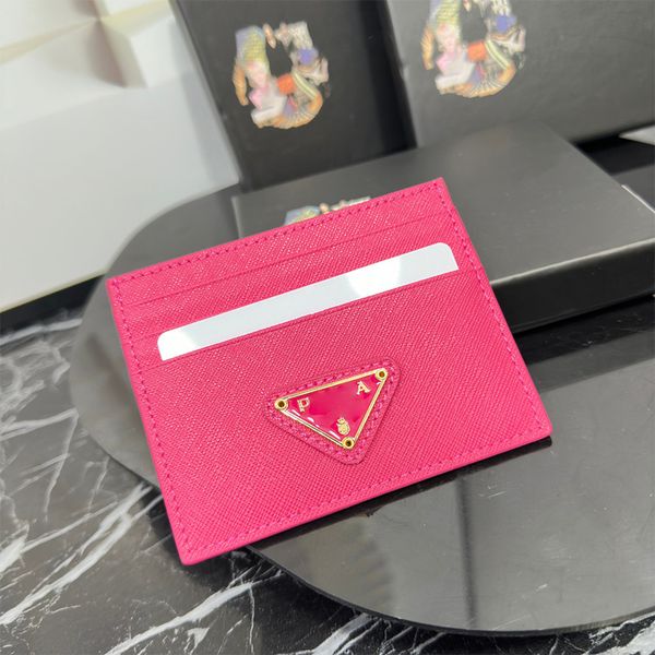 SIGNATURE CARD CASE Neue Damen-Reisepasshülle, luxuriöse Geldbörse, modische Mini-Geldbörse, Kreditkartenetui, lange Geldbörse, ultradünn, Geldklammer, kompakt, Rosa