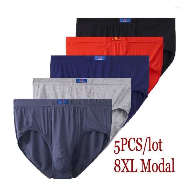 Unterhosen 8XL-XL 5 Stück Modal Plus Size Übergröße Herrenunterwäsche Kurze Slips Männer Sorten Komfort männlich