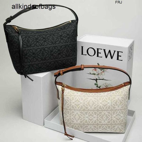 Designer Bag Loewwes Cubis Bolsas Mulheres Luo Yiwei Old Flower Bordado Canvas Alta Qualidade Lancheira Vaca Couro Portátil Underarm Único Ombro