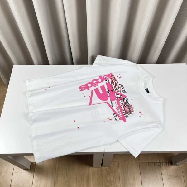 Sp5der Mens Camiseta Designer Camisa Branco Gráfico Tee Homem Aranha Hoodie 555 Mulheres Alta Qualidade Manga Curta Pessoas Livres Roupas Pescoço Preto 1N8G