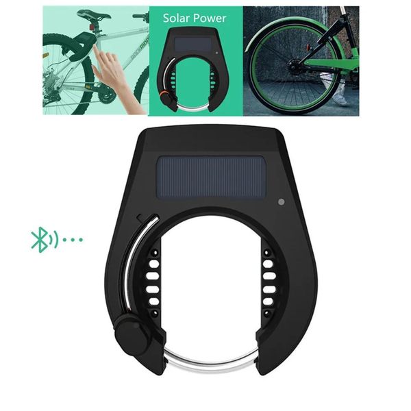 Schlösser Fahrradschloss Bluetooth Smart Lock Anti-Diebstahl-Alarm Keyless APP-Steuerung Solar-Fahrradschloss Motorrad-Fahrradschlösser für Radfahren