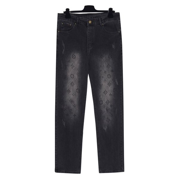 Jeans masculinos designer europeu outono e inverno novo produto de alta qualidade grande vaca slim fit pés pequenos calças compridas na moda juventude primavera t1