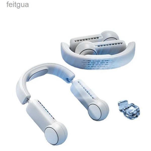 Elektrische Ventilatoren Neuer hängender Halsventilator kann Handheld-USB-Mini-Ventilator blattloser Lazy Refrigeration hängender Halsventilator YQ240118 speichern