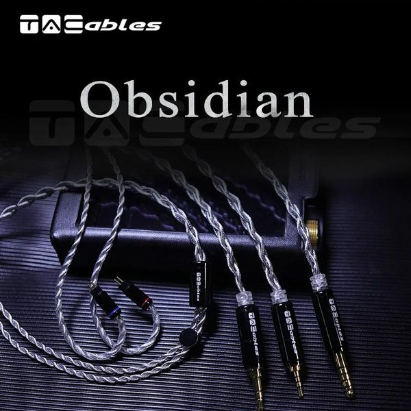 Accessoires Tacable Obsidian Black Litz 5N OCC Litz Silber plattiert 5n OCC 4,4 2,5 0,78 mmcx Upgrade Earphone Cable DIY HiFi