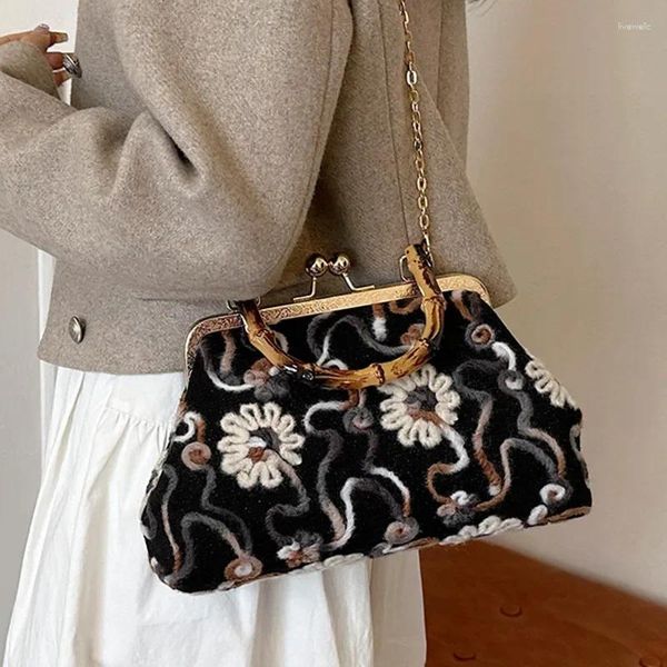 Akşam çantaları moda yün kumaş yemek çantası lüks tasarım omuz crossbody düğün çanta parti dansı kadın çanta