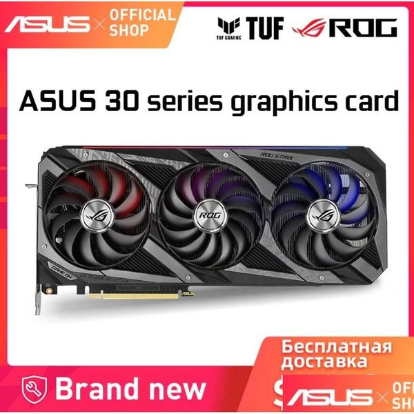 Schede grafiche Scheda Asus originale Nuova Rtx 3090Ti 3090 3080Ti 3080 3070Ti 3070 3060Ti 3060 24G 12G 10G Nvidia Rtx3080 Gaming Video Drop Dhxeo