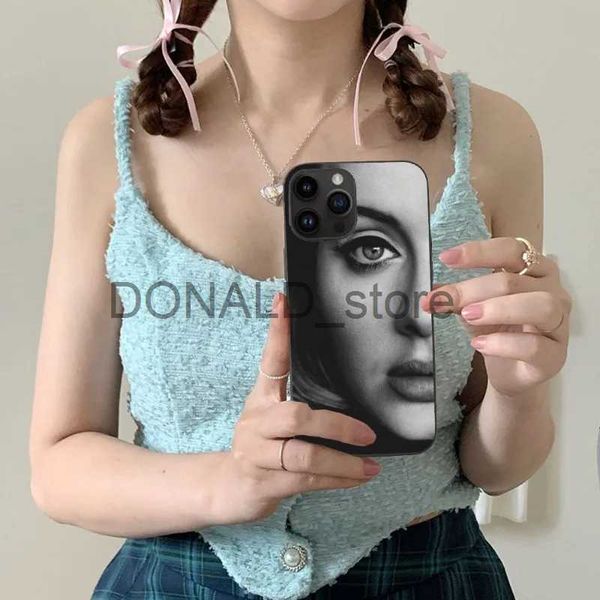 Casos de telefone celular Adele Adkins Mobile Cell Phone Case para iPhone 15 14 13 12 11 X XR XS 8 7 Pro Max Plus Mini Black Soft Phone Cover Funda J240118