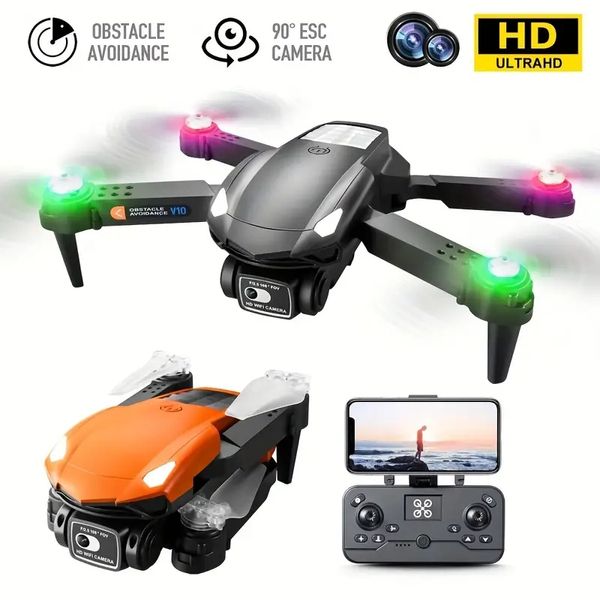 Tosr v10 rc mini drone hd profissional fotografia aérea aeronaves inteligente evitar obstáculos um retorno chave longa vida útil da bateria brinquedos uav