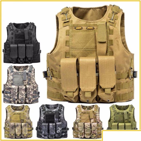 Gilet tattici Airsoft Gilet tattico Molle Combat Assat Abbigliamento protettivo Portapiatti 7 colori Cs Drop Delivery Attrezzatura tattica Tac Dhos3