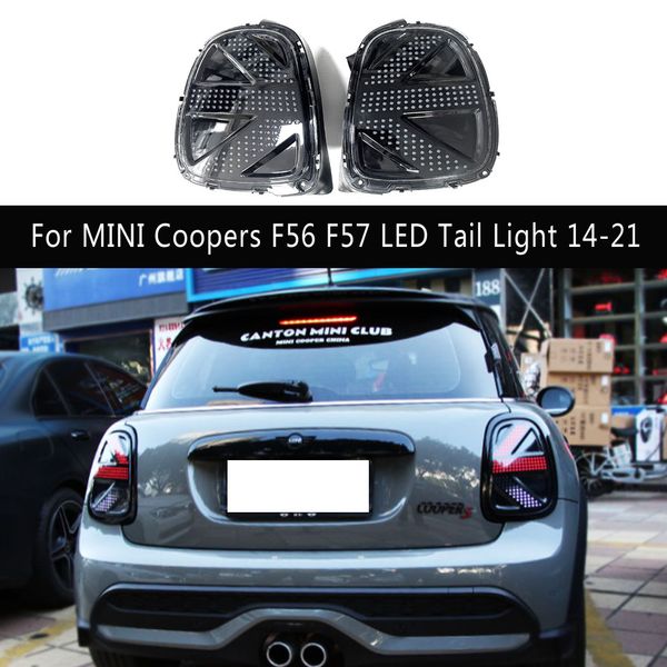 Conjunto de luz traseira do carro indicador de sinal de volta dinâmico streamer para mini coopers f56 f57 led luz traseira 14-21 luzes reversas de freio