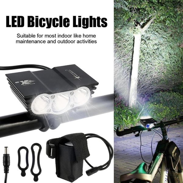 Lichter Fahrradlicht 3 x XML T6 LED 12000 Lm 3 Modi Fahrrad-Frontlampe Fahrradlicht-Scheinwerfer USB wiederaufladbare Fahrrad-Taschenlampe