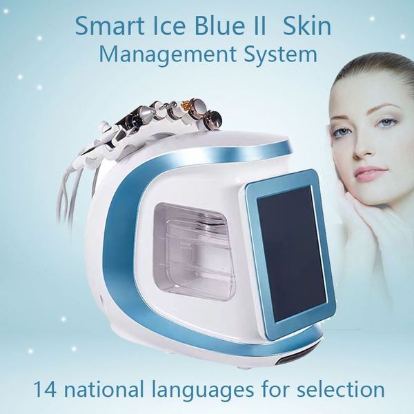 Akıllı Buz Mavisi Akne Tedavisi Mikrodermabrazyon Yüz Cilt Bakımı Temiz Cilt Saflaştırma Oksijen Yüz Hidrodermabrazyon Cilt Sıkılaştırma Makinesi