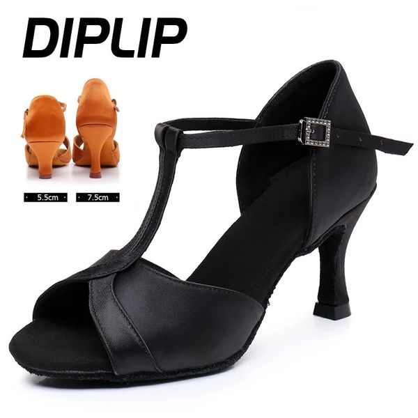 DIPLIP Donne Scarpe da ballo latino Ragazze Salsa Scarpe da ballo Sala da ballo Tango Valzer Rumba Scarpe da pratica Sandali Tacco alto 240117