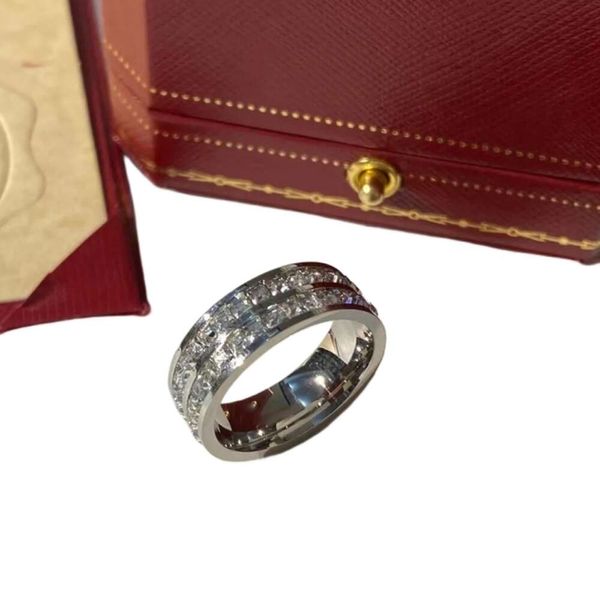 Cartti Designer Anello da donna di alta qualità con scatola Anelli Amanti Anello con diamanti Uomo Donna Anello nuziale Moda Gioielli in argento sterling Anniversario Regalo di Natale