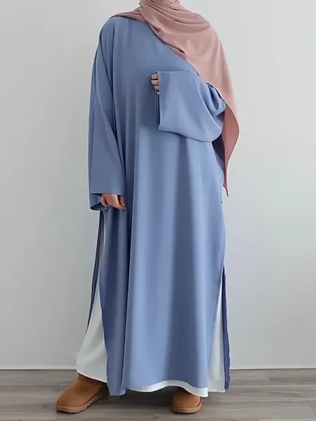 Roupas étnicas Ramadan Eid Oração Conjunto de duas peças Turco Hijab Robe Muçulmano Abaya Vestido Interno Dubai Solto Mulheres Islâmicas Roupas Modestas