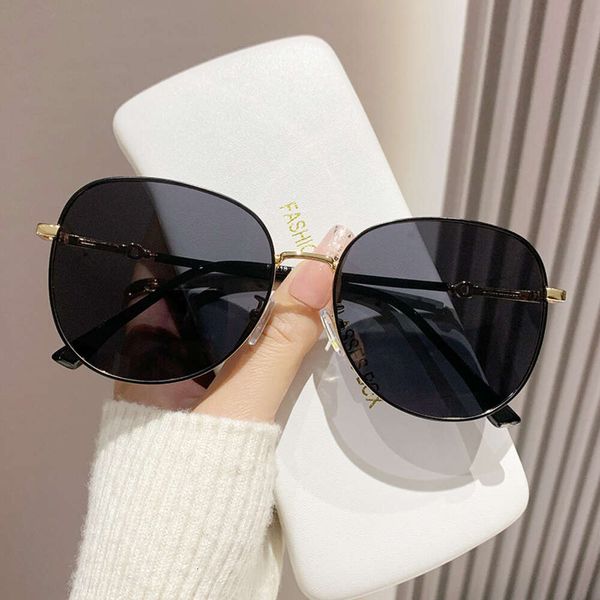 2024 novo espelho polarizador metal oval gradiente óculos de sol de alta qualidade proteção simplicidade instagram viseiras de sol