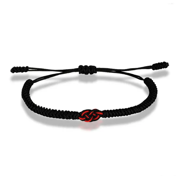 Braccialetti con ciondoli 2 pezzi Coppie abbinate per uomo Donna Rosso Nero Mix Infinity Love Amuleto fortunato tibetano