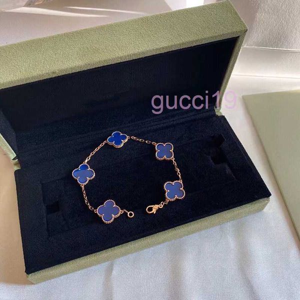 Braccialetti di marca di lusso con design trifoglio Braccialetti Gioielli con scatola di imballaggio Oro Argento Rosa Colori Link KPBG