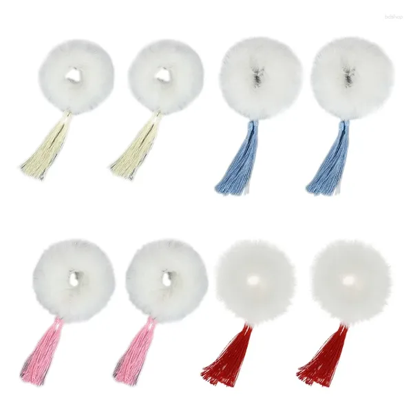 Accessori per capelli Scrunchies in pelliccia sintetica per ragazze Cravatta Anello elastico in peluche Abito Hanfu Corda porta coda di cavallo