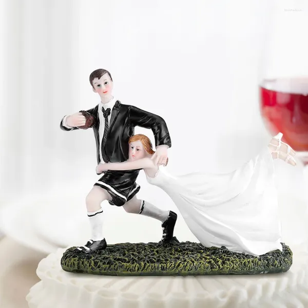 Articoli per feste Danza romantica Sposa Coppia Figurina Decorazione topper per torta nuziale