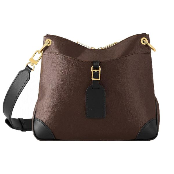 Moda çapraz vücut çantası çok yönlü kadın çanta logosu asmak etiket dekorasyon klasik desen tasarımı açık omuz çantası ile seri kod