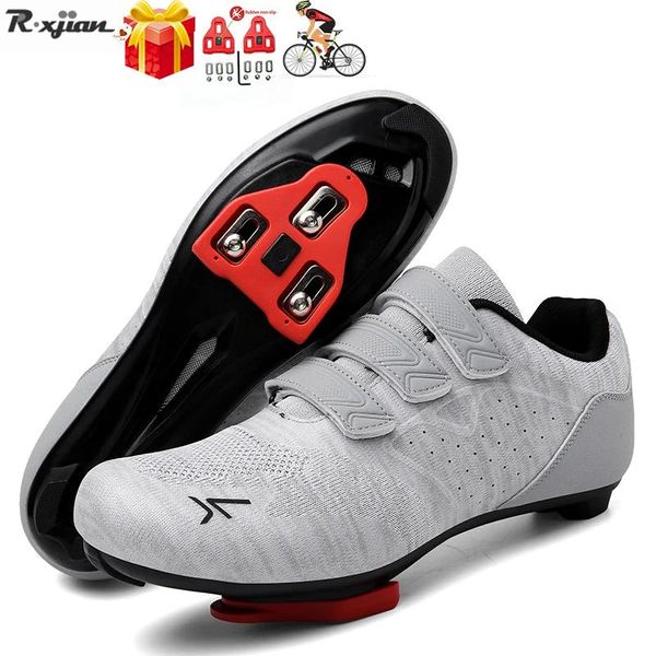 Calçados Novos Sapatos de Ciclismo Respiráveis para Homens Fly Tecelagem Net Superfície Racing Road Bike Shoes Spd Cleat Selflocking MTB Bicicleta Sapatilhas