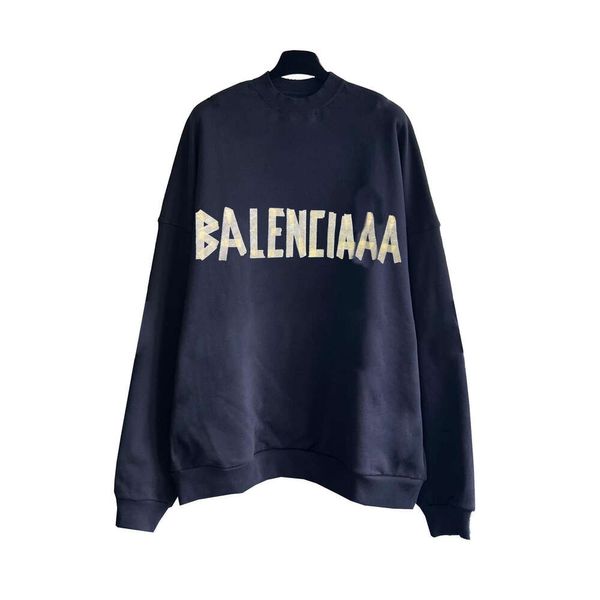 Designer Hoodie Balencigs Moda Hoodies Hoody Mens Suéteres Alta Qualidade Versão Correta Alta Qualidade B Família Padrão Fita de Papel Redondo Pescoço Unissex St L5LG