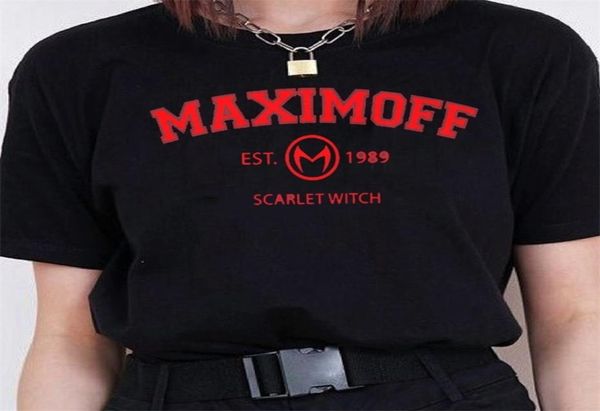 Wanda Maximoff 1989 Vintage Camisetas Mulheres Homens Wandavision Série de TV Carta Impressão Mulher Camiseta Top Algodão Manga Curta Camisetas 226925284