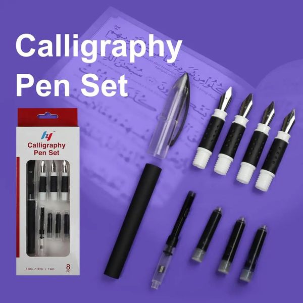 4 Pen do caligrafia da ponta de caligrafia estende o suporte de 3pcs para escrever Pens de bilheteria de bilheteria de bilheteria de canetas 240117