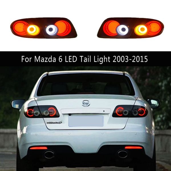 Для Mazda 6 светодиодный задний фонарь 03-15 автозапчасти автомобильные аксессуары задний фонарь в сборе динамический стример индикатор указателя поворота тормозной фонарь заднего хода