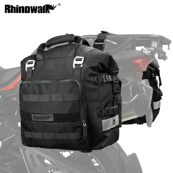 Sacos Rhinowalk 20L Alforje para motocicleta de liberação rápida Bolsa interna à prova d'água Grande capacidade de armazenamento de bagagem Bolsa para capacete de moto