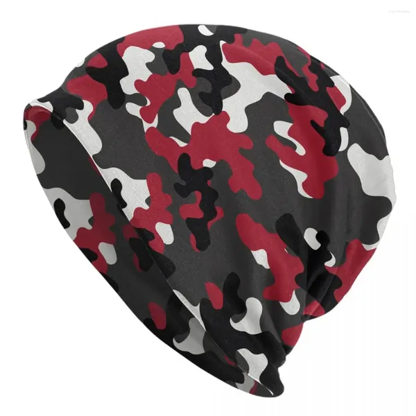 Berets Rot Militär Tarnung Motorhaube Hut Stricken Hüte Hip Hop Outdoor Armee Camo Skullies Beanies Unisex Warme Dual-use-Cap