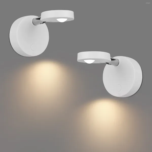 Duvar lambası 2pcs usb şarj edilebilir kablosuz ışık dimmigable led spot ışığı ayarlanabilir parlaklık renk dönebilir uzaktan kumanda aydınlatma