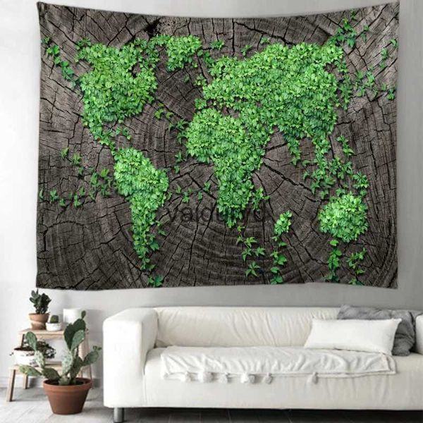 Tapeçarias Criativo mapa do mundo placa de madeira tapeçaria parede pendurado estilo retro estética decoração para casa mandala quartovaiduryd