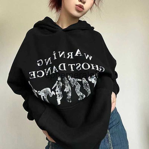 Erkek Hoodies Sweatshirt Trailsuits Vintage America Style Mektup Baskılı Büyük Boy 2023 Yeni Retro Gevşek Sweatshirt Sweater Lazy Insephemeralew