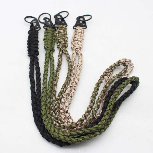 11 estilos de cordão com fivela rotativa, cordão de alta resistência para chaveiro de celular, cordão de pescoço, corda paracord