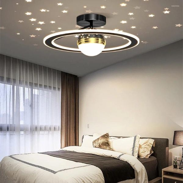 Luzes de teto modernas led crianças iluminação para quarto sala estar lustres lâmpada rc regulável anel interior luces novidade luz