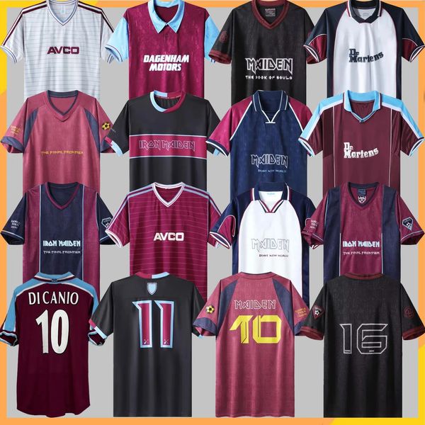 1986 89 Maglie da calcio retrò West Hams Iron Maiden 1990 95 97 DI CANIO KANOUTE LAMPARD 1999 2001 2008 2010 2011 Maglie da calcio Uniformi da uomo 666