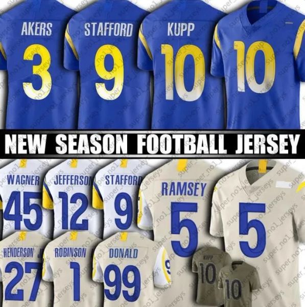 10 Maglia Cooper Kupp Los Angeles''rams''aaron Donald Jalen Ramsey Matthew Stafford Bobby Wagner Uomo Donna Gioventù Rugby Football'' Maglie