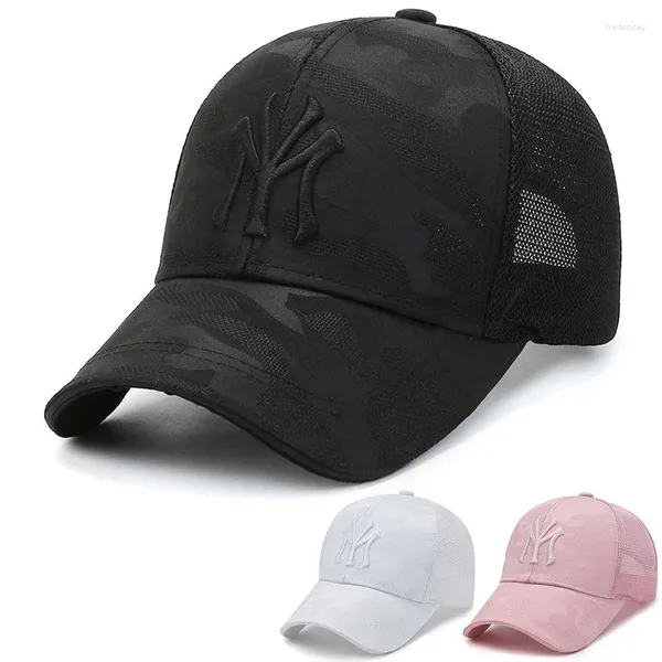 Top Caps Yaz Erkekleri Kadın Pamuk Kamufle Kamufle Net Beyzbol Kapağı Mektup İşlemeli Moda Snapback Sport Retro Rahat Hip Hop Güneş Şapkası