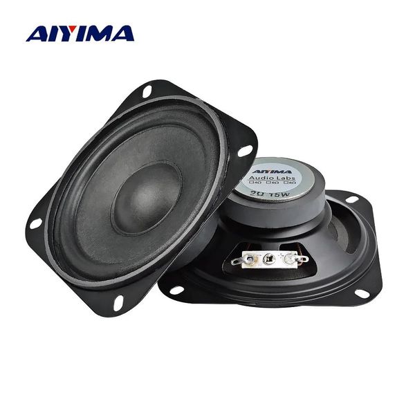 Alto-falantes Aiyima 2pcs 4 polegadas Full Range Audio Speaker 2 Ohm 15W Bass Sound Speaker Woofer Bluetooth HiFi Music Portátil Altifalante