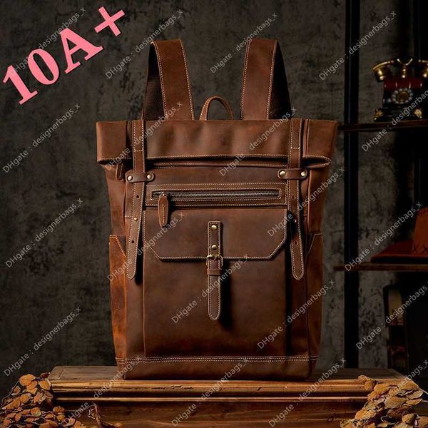 10A + Высококачественная сумка, модный рюкзак, мужские сумки большой вместимости, повседневные кожаные сумки для компьютера, путешествий, мотоцикла, персонализированные и