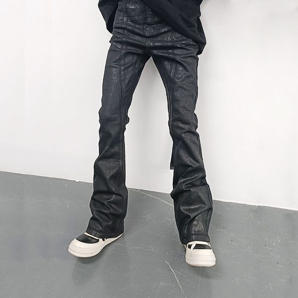 Jeans masculinos originais queimados, calças jeans largas, pernas largas, jeans soltos, causais