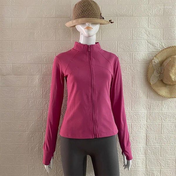 Camisas ativas QUMOR Mulheres Inverno Plus Cashmere Yoga Roupas Cardigan À Prova de Vento Casaco Esportivo de Secagem Rápida Respirável Correndo Fitness