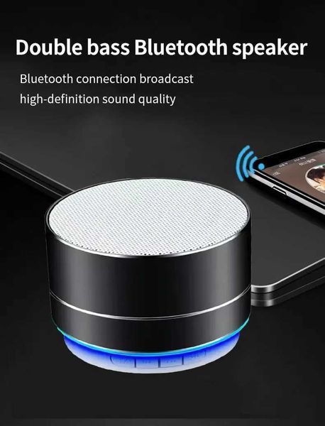 Regallautsprecher A10 Aluminiumlegierung Metall Drahtloser Bluetooth-Lautsprecher Mini Tragbarer Outdoor-Subwoofer Musik-Soundbox für Mobiltelefon TF-Karte PCL2101