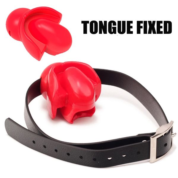 Língua fixa brinquedos sexuais para casais erótico oral látex boca plug seguro látex adulto jogos fetiche bondage boca aberta 240117