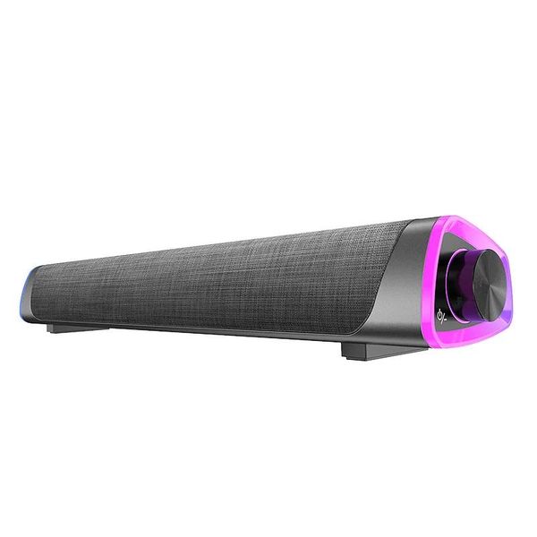 Alto-falantes computador tv soundbar com iluminação led 4d estéreo bluetooth alto-falantes botão de tecido controle áudio player aux caixa de som de cinema em casa