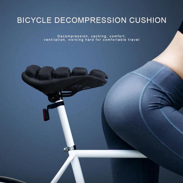 Selle 3D Soft Air Cuscino del Sedile per Bicicletta Coprisella per Bici Assorbimento degli Urti Coprisedile per Bici Iatable per Esercizi al Coperto Ciclismo